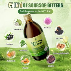 Soursop Bitters Liquid Drop – Digestive & Immune Support – 100% Natural 2/8/16oz