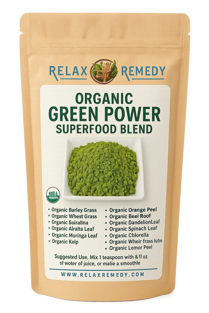 Organic Green Power Superfood Blend – 100% Pure, Non-GMO Nutrient-Dense Greens