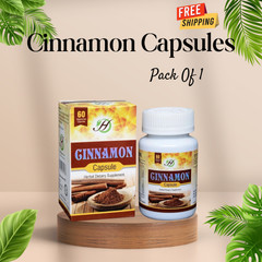 Cinnamon Capsules 60 Capsules Bottle Dietary Suppelment Spice Antioxidant-Pack 1
