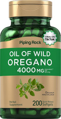 Oregano Oil Softgels | 200 Count | 4000mg | Non-GMO | by Piping Rock