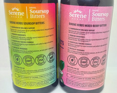2 Packs Serene Herb Exotic Soursop Bitters/Mixed Berries Flavor 16 Fl oz