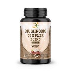 Mushroom Complex Supplement Capsules Mushrooms Lions Mane, Reishi, Turkey Tail