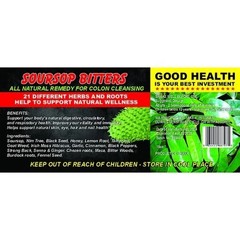 Soursop Living African Bitters, 100% Pure Natural Organic Herbal Detox 16 oz