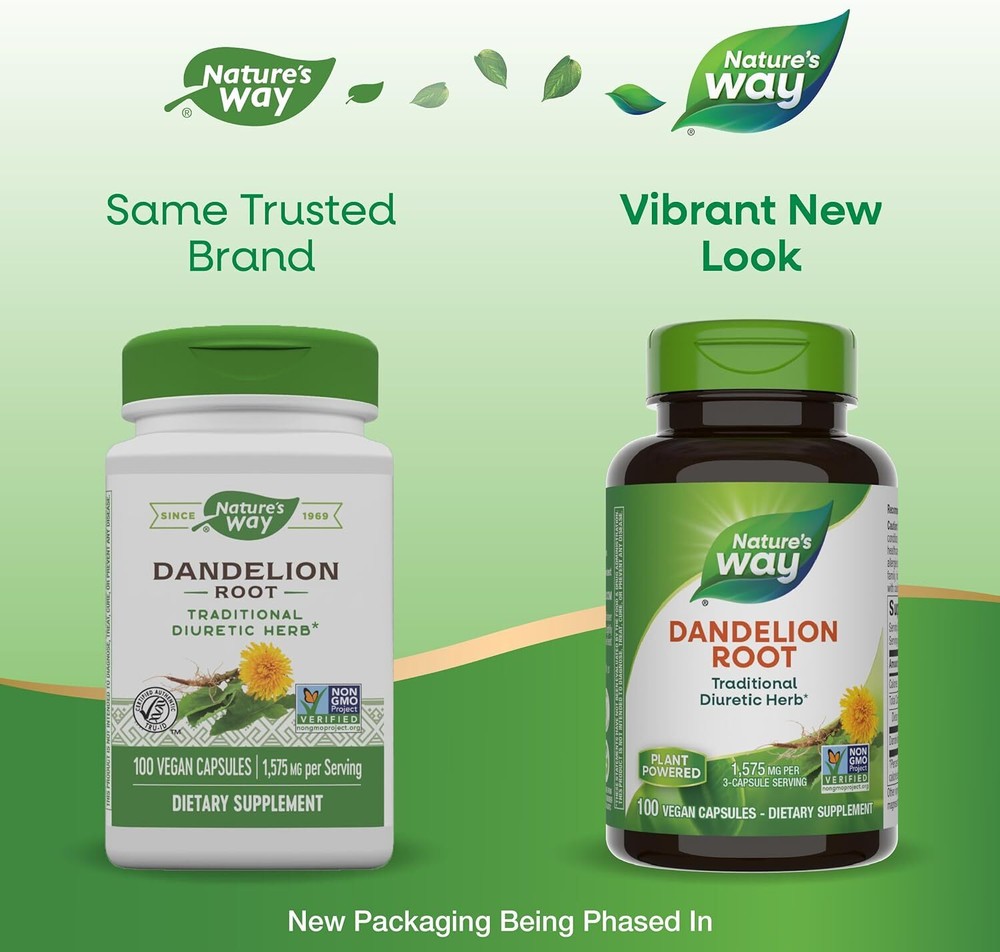 Dandelion Root 1,575 mg per serving Non-GMO Nature’s Way Gluten Free Vegetarian
