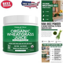 Raw BioActive Organic Wheatgrass Juice Powder – 20:1 Concentrate, 60 Servings