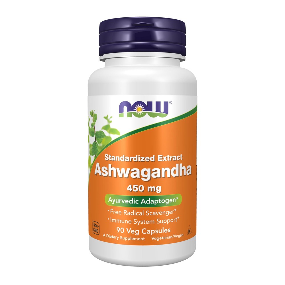 NOW Supplements, Ashwagandha 450 mg (Standardized Extract), 90 Veg Capsules