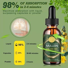 Premium Mullein Leaf Extract Super Concentrated 2 Oz/60 ML Lung Cleanse Drops