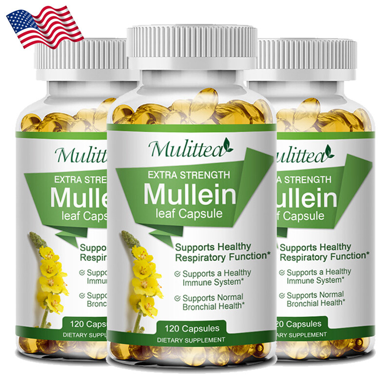 360pcs Mullein Leaf Capsules for Lung Cleansing&Detox Herbal Dietary Supplement