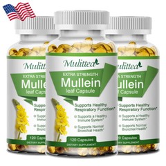 360pcs Mullein Leaf Capsules for Lung Cleansing&Detox Herbal Dietary Supplement