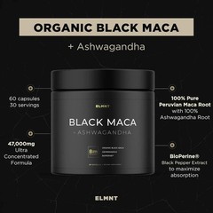 Premium Organic Maca Black Root with Ashwagandha -Highest Potency 40,000mg 40…