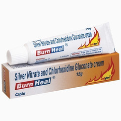 Cipla Burn Heal Silver Nitrate and chlorhexidine Gluconate Cream 15g Pack of 2