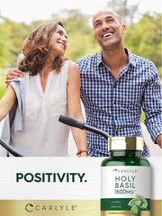 Holy Basil Capsules 1600mg | 200 Count | Leaf Extract Supplement | by Carlyle