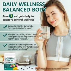 Lymphatic Drainage Supplements, 4275mg Herbal Blend for 60 Count (Pack of 1)