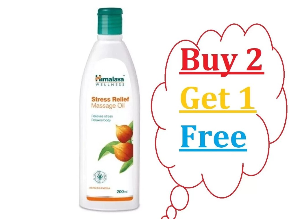 1 X 200ML Himalaya HERBAL Stress Relief Massage Oil Buy 2 Get 1 Free