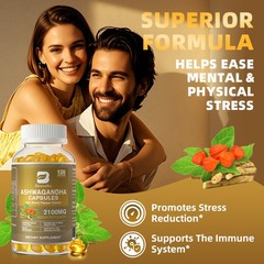 Ashwagandha Extract 2100MG 120 Softgels with Black Pepper Stress & Mood Support