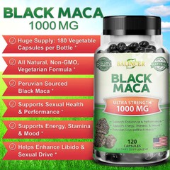 Black Maca 1000mg Capsules – Super Powerful Sexual Health Performance Booster