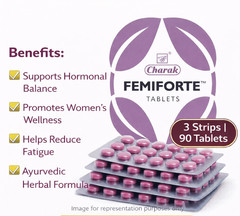 Charak Femiforte Tablets Pure Herbal Women’s Intimate Health – 90 Tabs Exp 2028