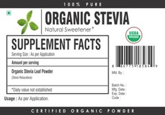 Organic Stevia Powder Certified Green Leaf Natural Sweetener Sugar Substitute