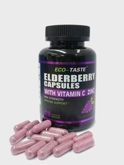 ECO-TASTE Elderberry Capsules with Zinc & Vitamin C – 120 Count (Pack of 1)
