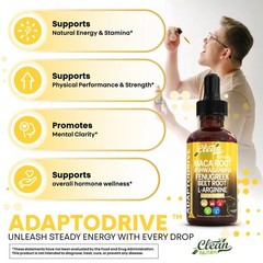 Clean Nutra Organic Maca Root Drops with Ashwagandha Fenugreek Beet L-Arg