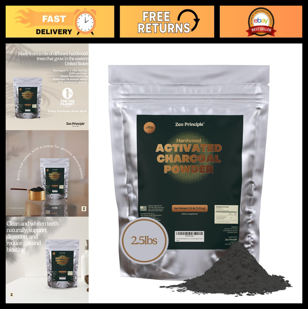 100% Natural Hardwood Activated Charcoal Powder – Whitens Teeth, Rejuvenates Ski