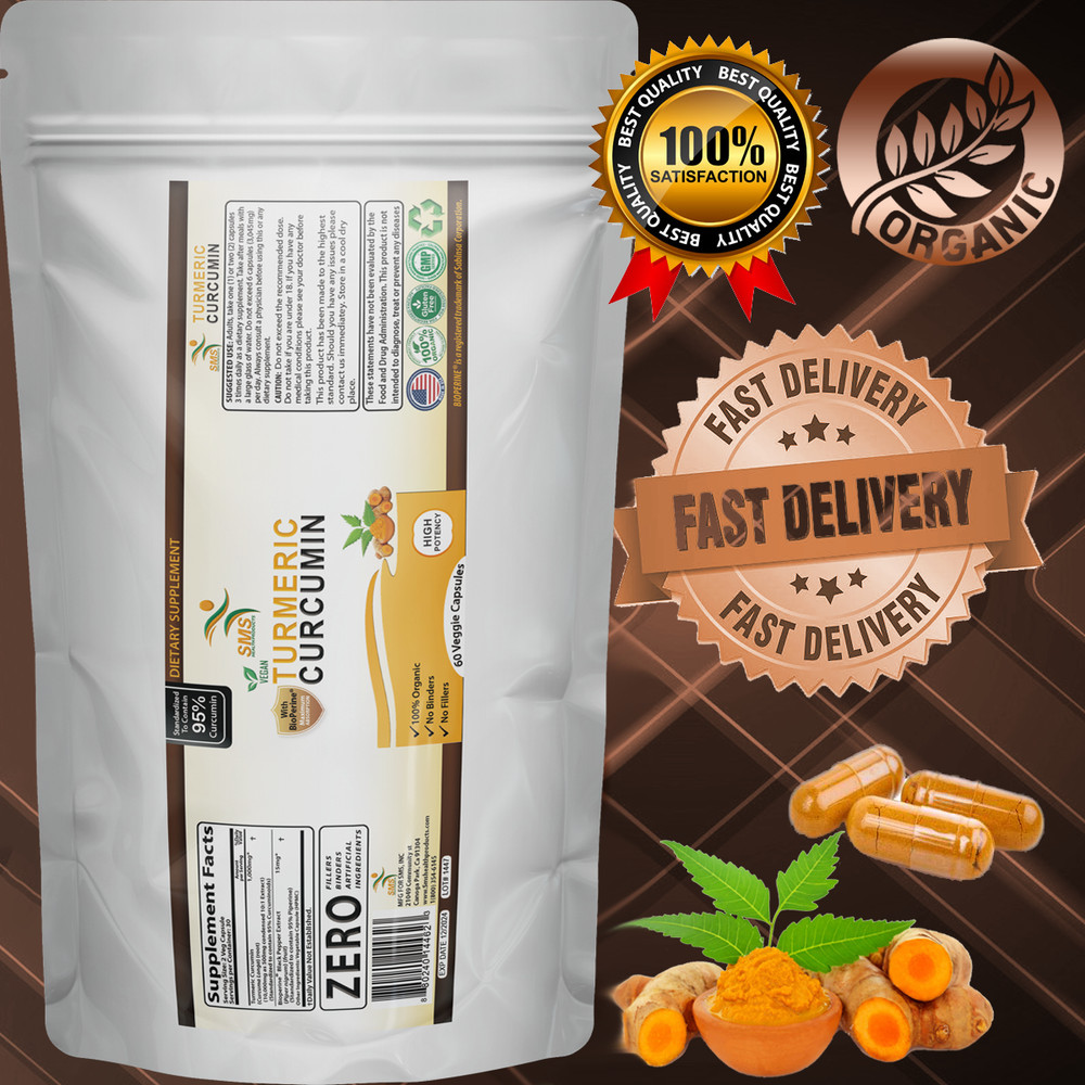 TURMERIC BLACK PEPPER 95% CURCUMIN TUMERIC 10,000mg EXTRACT CAPSULES ANTIOXIDANT