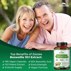 Zazzee Extra Strength Boswellia 101 Extract, 65% Boswellic Acid, 180 Vegan Ca…