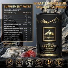 Sound Health Shilajit Gold Gummies | 3000mg 60 Count (Pack of 1)