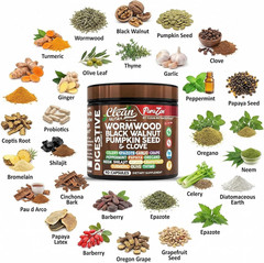 Clean Nutra Wormwood Black Walnut Pumpkin Seed Clove Oil Celery Garlic Grape …
