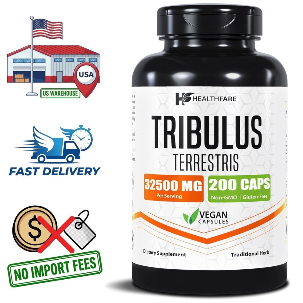 Tribulus Terrestris Fruit 32500mg 50:1 Extract 200 Capsules, Std. 95% Saponins