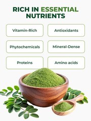 Organic Moringa Powder 100% Pure Leaf – USDA Certified, Perfect for Smoothies &