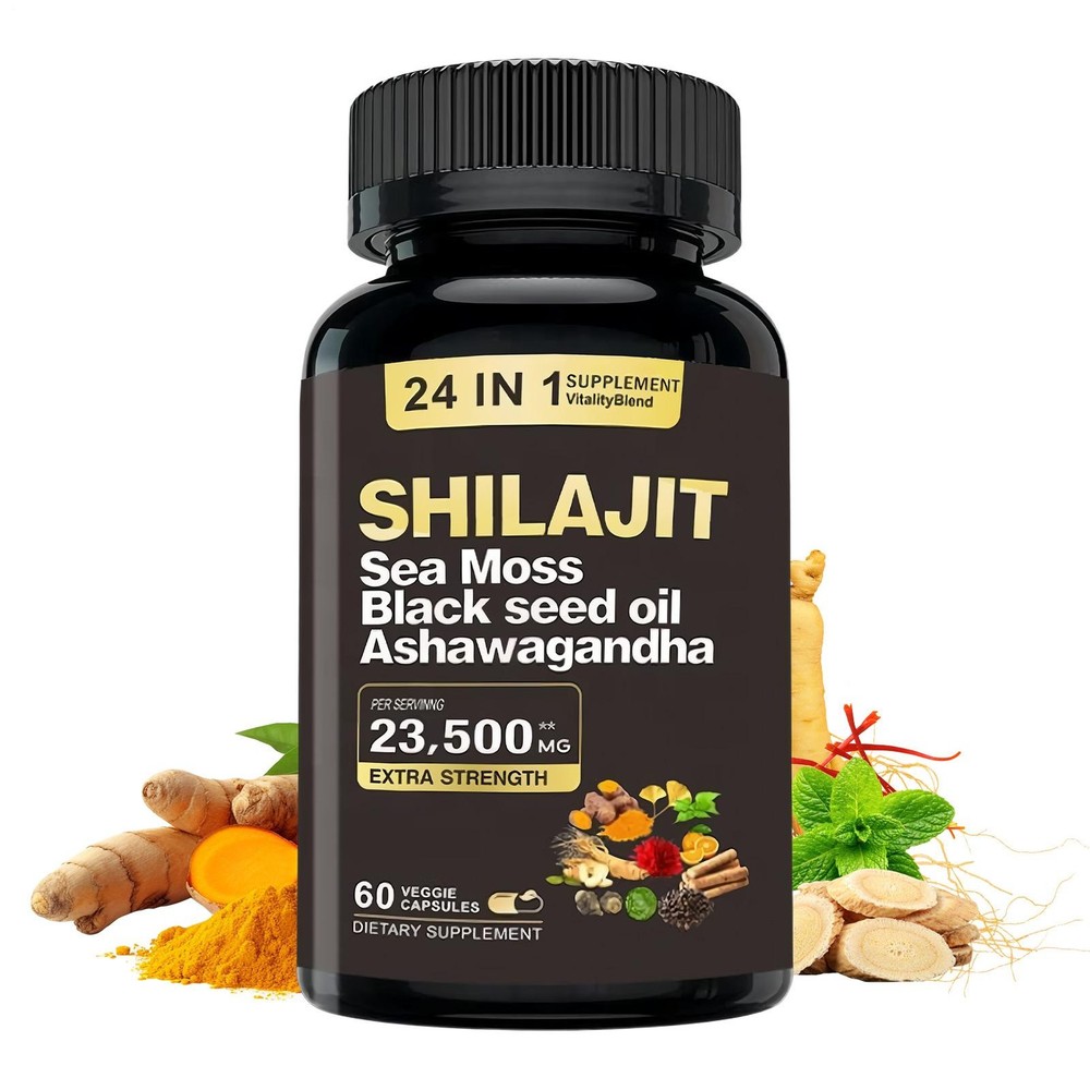 Black Seed Oil Softgels Moss, Sea Black Seed Oil, Ashwagandha 60 Caps