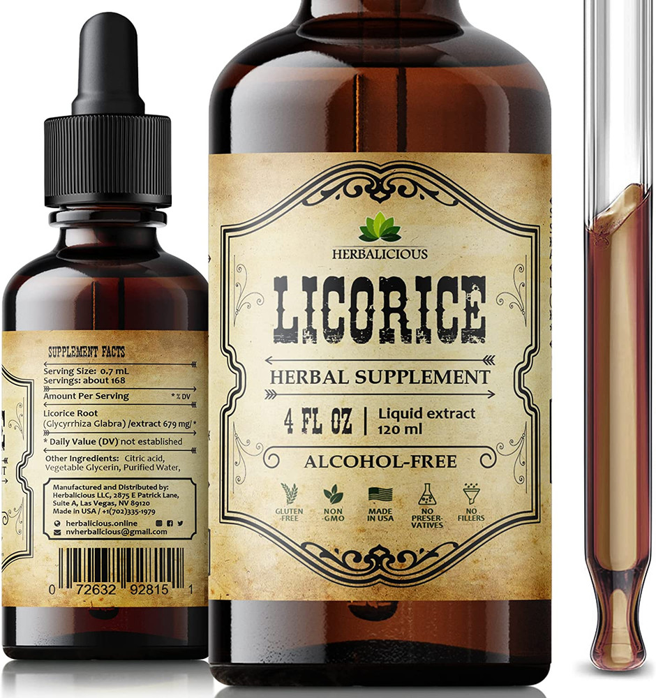 HERBALICIOUS Licorice Root Extract – Glycyrrhiza Glabra Extract Supplement for D