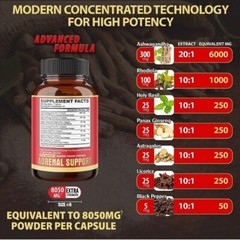 Adrenal Support Supplement, Ashwagandha, Panax Ginseng, Rhodiola Rosea