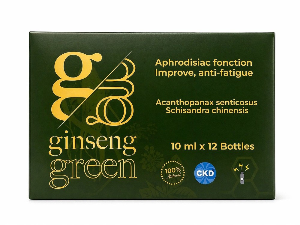 Organic Ginseng Green Liquid 10ml x 12 Bottles Natural Energy Booster Aphrodisia