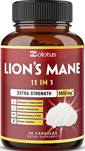 Mushroom Complex Supplement 5050mg Per Pill, 90 Caps, 11 Blend Lions Mane Reishi