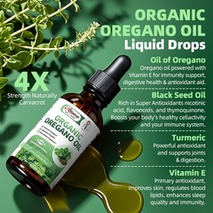 Oil of Oregano Drops 60ml with Black Seed Oil | Immune Support & Antioxidant