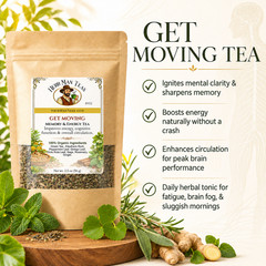 GET MOVING TEA -Memory & Energy Tea to improve focus, memory by master herbalist