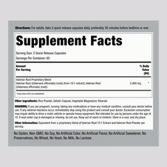 Valerian Root Extract | 2400mg | 120 Capsules | Non-GMO | by Piping Rock