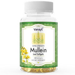 Mullein Leaf Capsules for Lung Cleansing & Detox Herbal Dietary Supplement 120pc