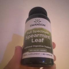 Swanson Spearmint Leaf Capsules Antioxidant Digestive Health 400mg 60ct