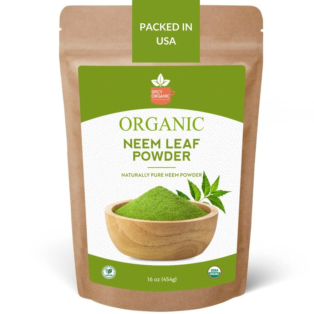 Organic Neem Leaf Powder – 16 Oz. – Azadirachta Indica for Hair and Skin Care