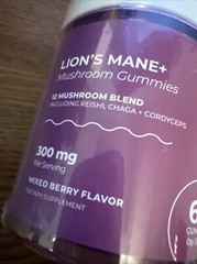 Lions Mane Gummies 2 60 Packs Adults & Kids – 2 per serv Mixed Berry Flavor