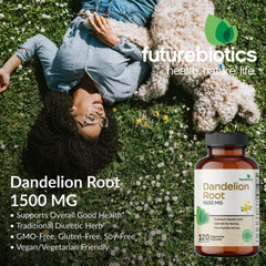 Dandelion Root 1500 MG per Serving Traditional Diuretic Herb, Non-Gmo, 120 Veget