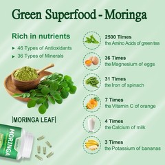 Moringa 800mg Pure Moringa Powder,Energy,Skin,Immune&Joint Health 120 Capsules