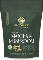 Sunwarrior Organic Matcha Mushroom Powder Supplement Mushroom Coffee, 3.2 oz