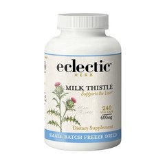 Eclectic Institute Milk Thistle 600 mg 240 Non-GMO Veg Caps Dairy-Free,