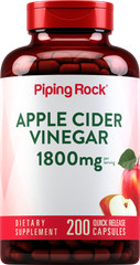 Apple Cider Vinegar Capsules 1800 mg | 200 Pills | Non-GMO | By Piping Rock