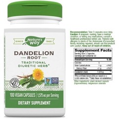 Nature’s Way Dandelion Root Pill 525 mg Traditional Diuretic Herb 100 Capsules