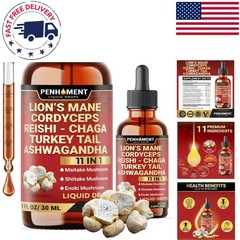 All-Natural 11-in-1 Mushroom Complex Drops – 60 Servings for Daily Wellness